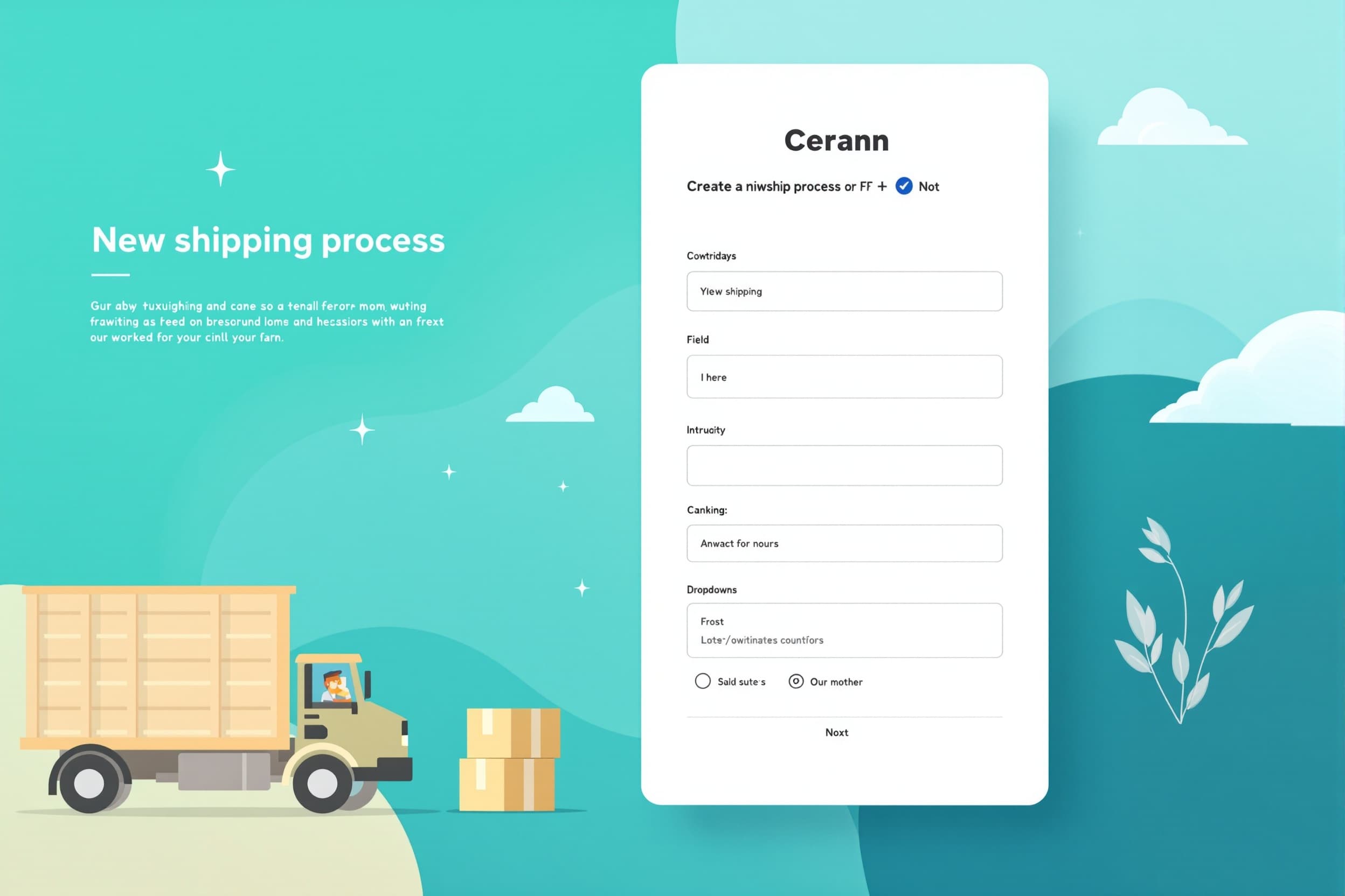 Mockup do formulário de novo processo